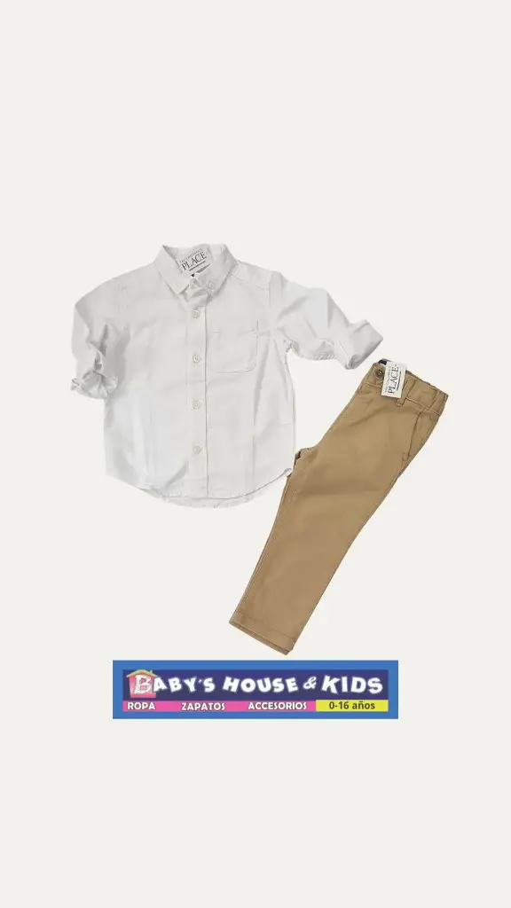 Camisa manga larga con botones y Pantalón, talla 2t varón 