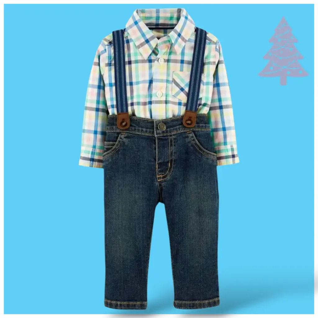 Set Casual jeans con tirantes 🚘 talla 9 meses