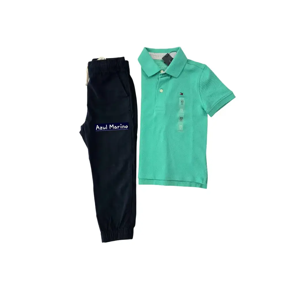 Camisa Tommy y short con regulador en cintura, talla 4t varón 
