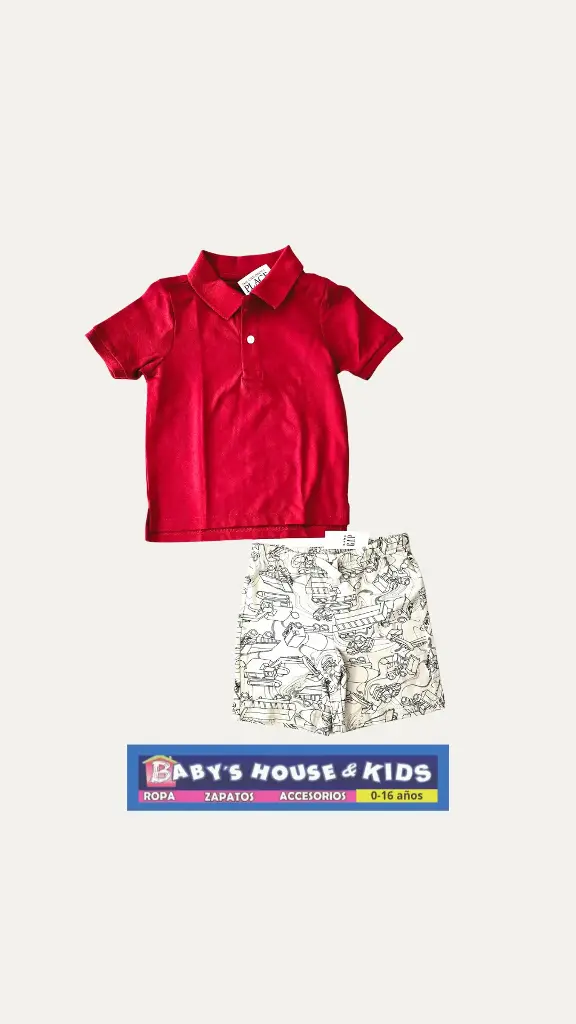 Camisa polo y short con regulador en cintura, talla 3t varón 