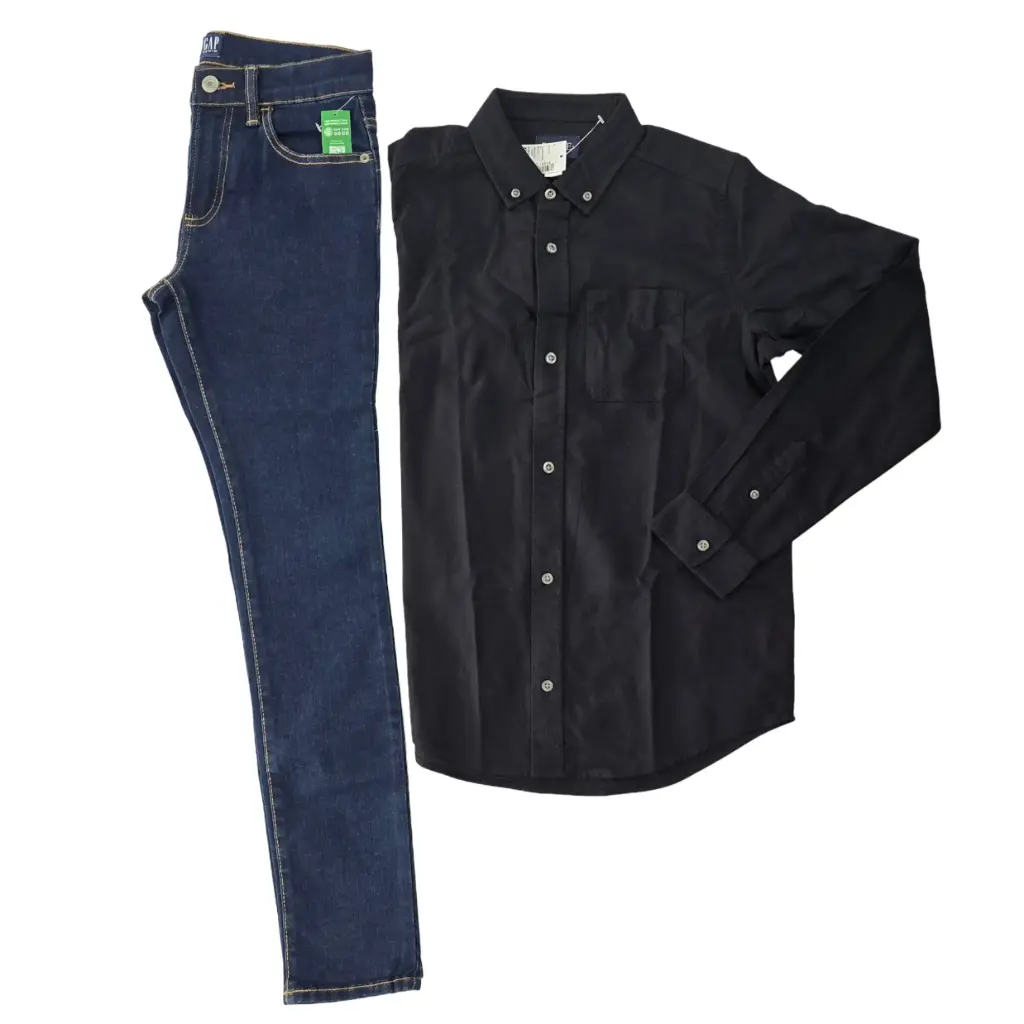 Camisa manga larga y jeans slim talla 14