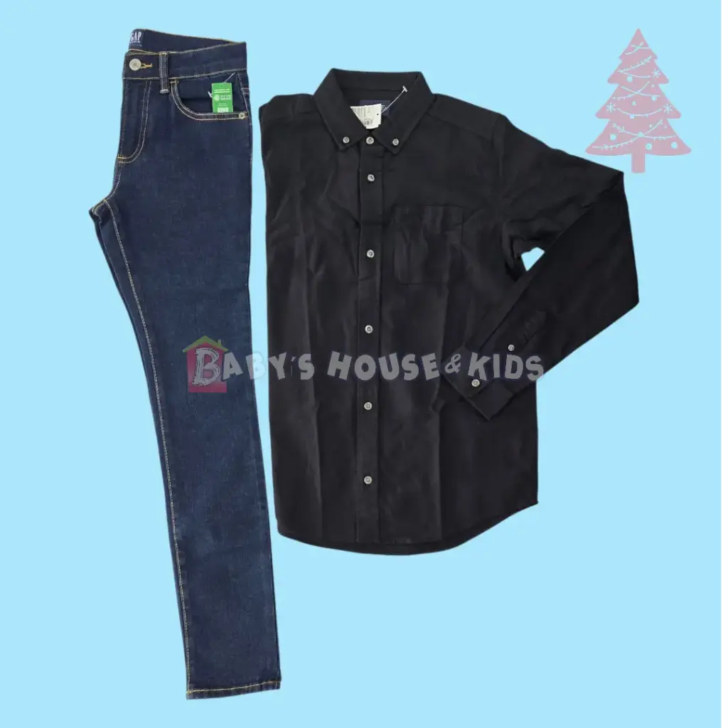 Camisa manga larga y jeans slim talla 14