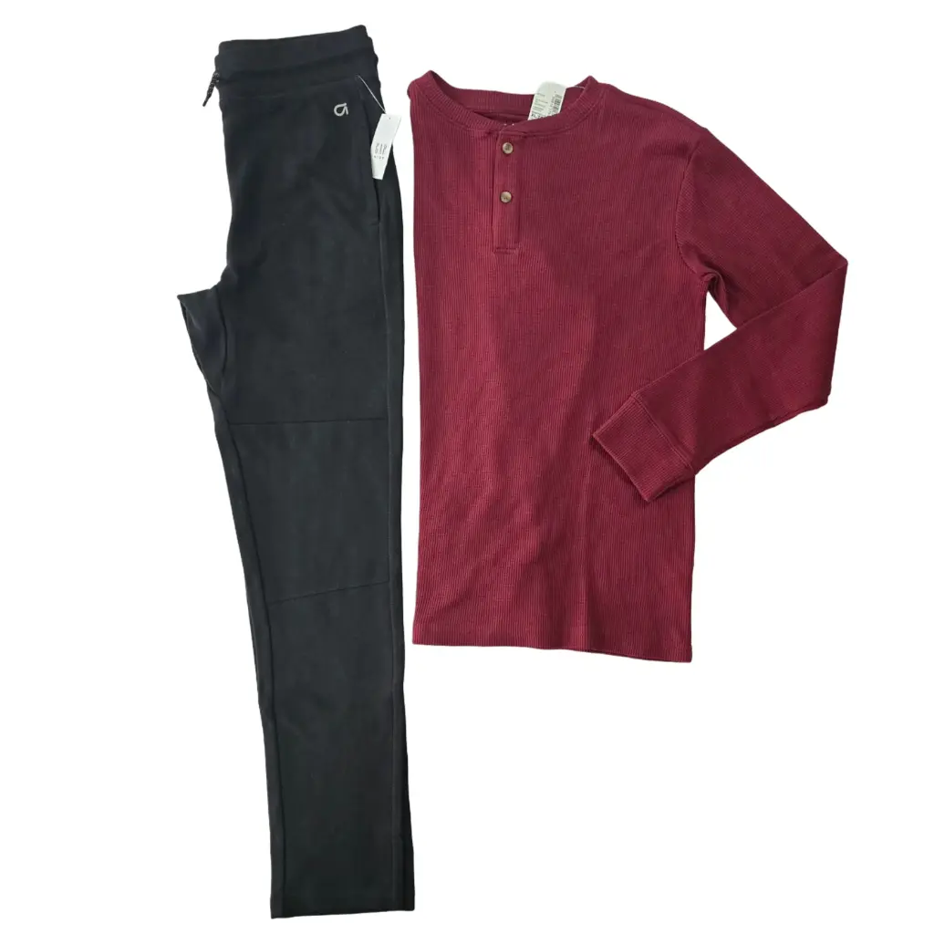 Camisa stretch y buzo color negro, talla 14