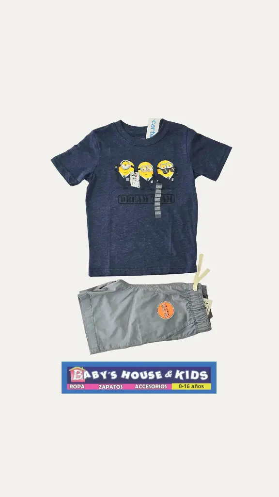 Camiseta de personajes y short bombero con regulador en la cintura talla 4t varon