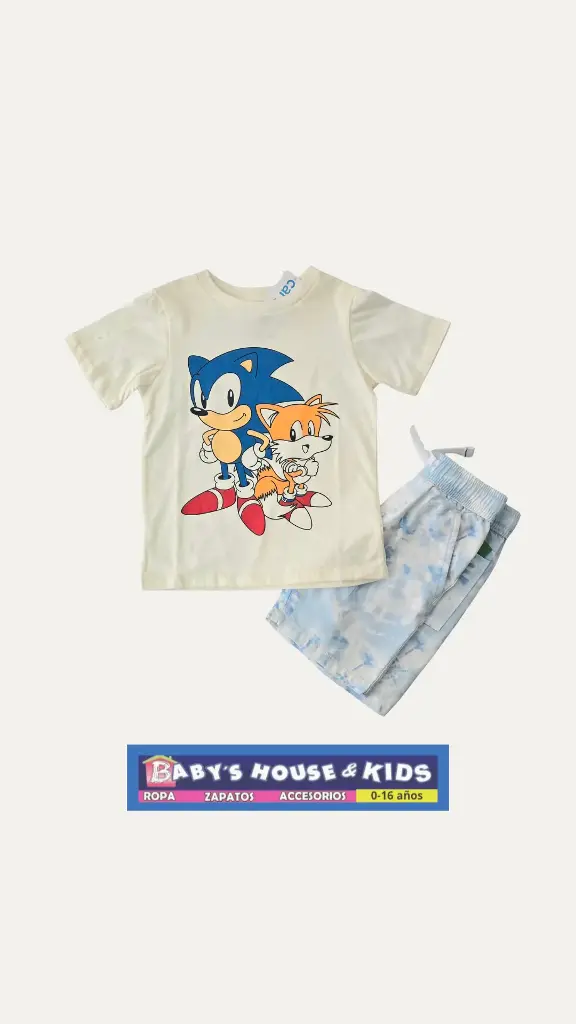 Camiseta de personaje y short con ajustador en la cintura, talla 4t varón 