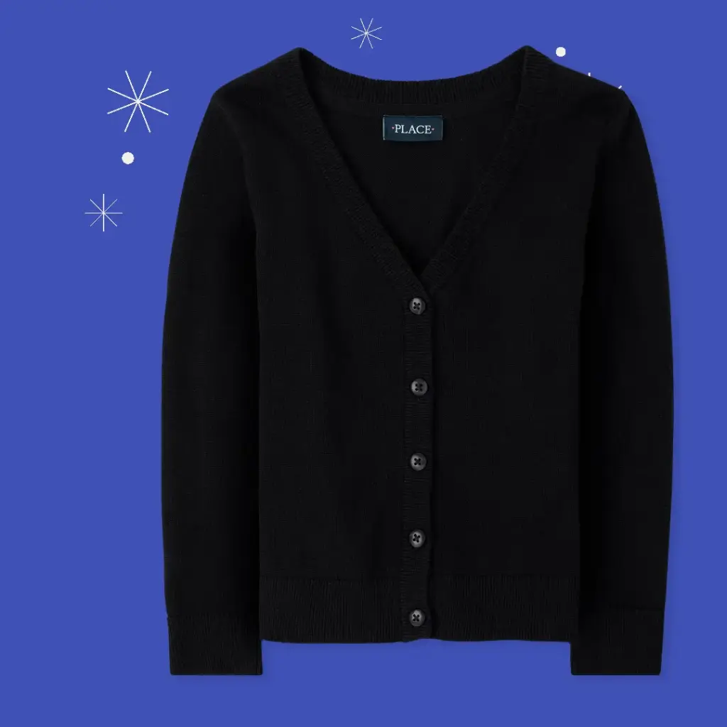 Sweater de algodón color negro talla 7/8