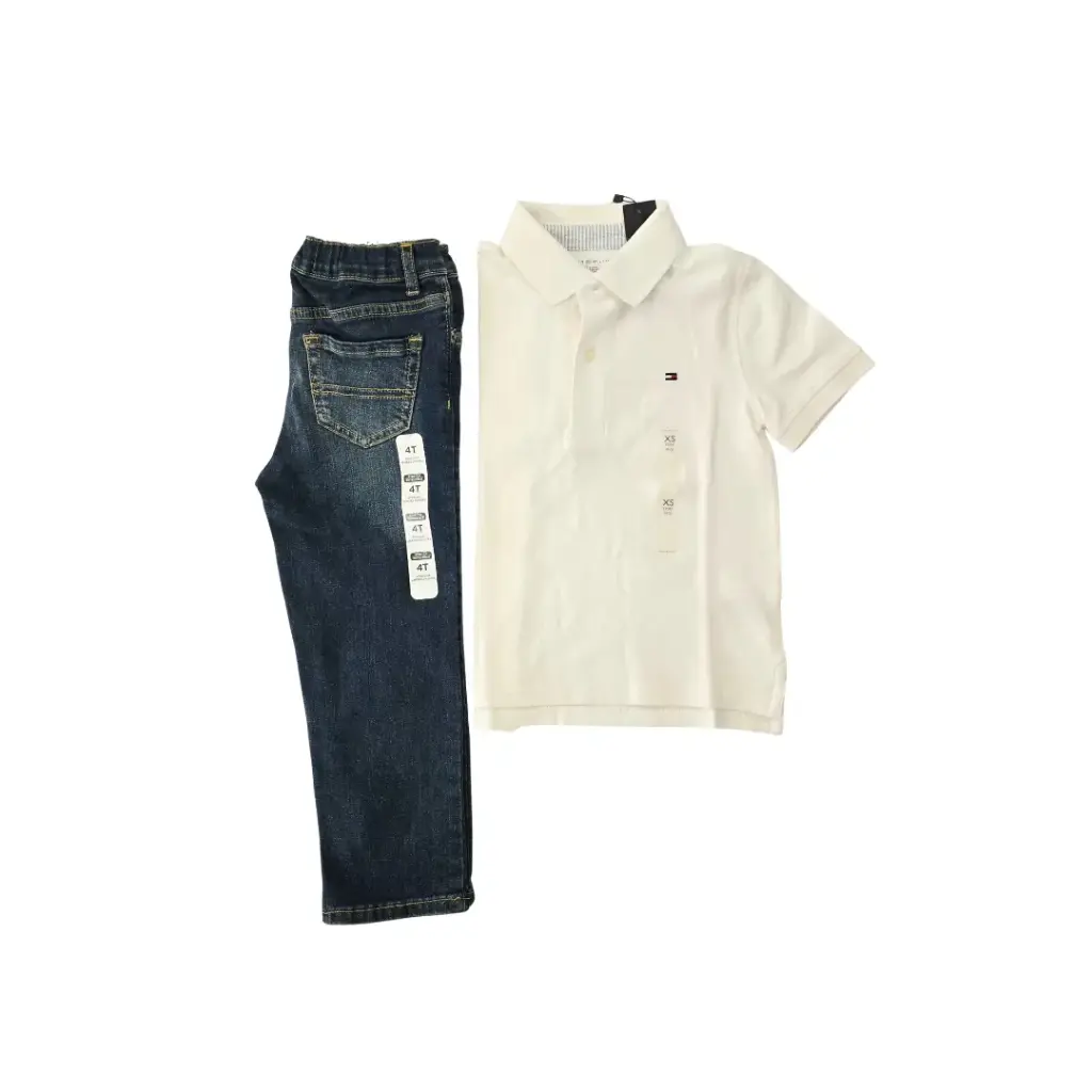 Camisa polo 4/5 Tommy Hilfiger y Jean, talla 4t varón 