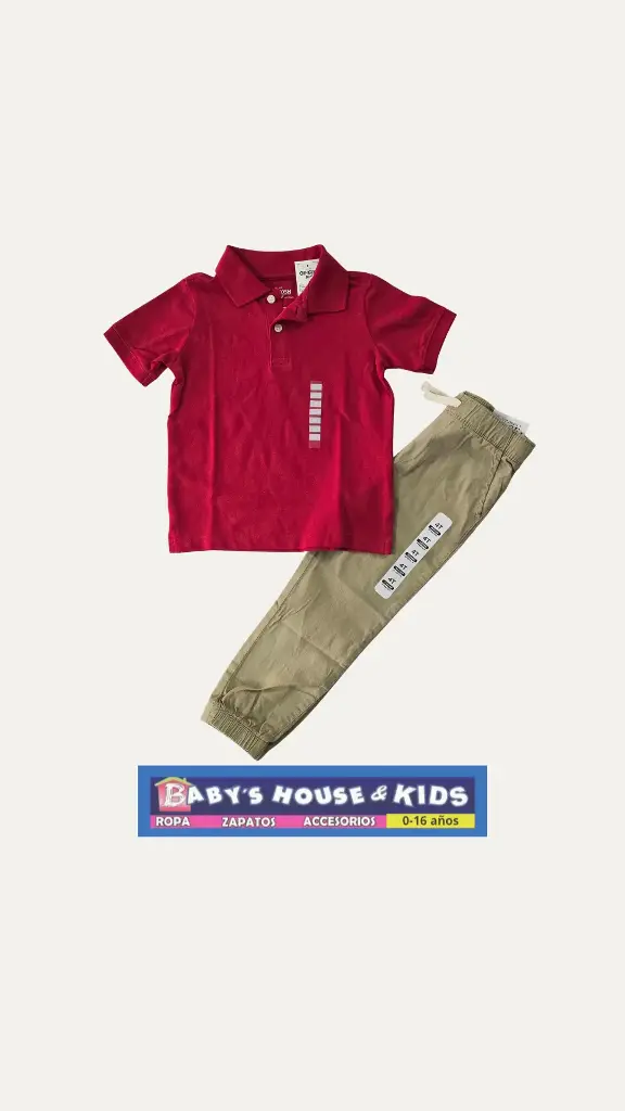 Camiseta polo y Jogger stretch, talla 4t varon