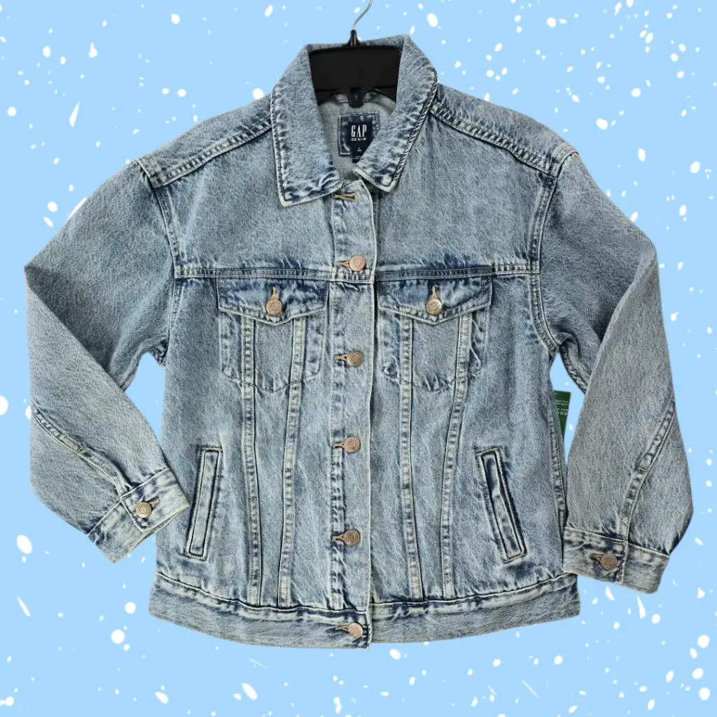 Chumpa jeans color azul, talla 7/8