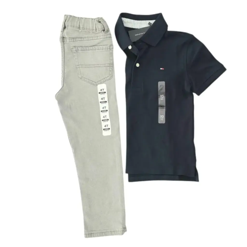 Camisa azul marino y Jeans, talla 4/5