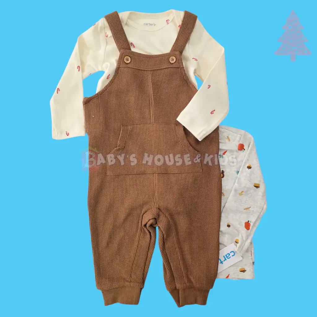 Overol café de temporada talla 9 meses ❄️🎄