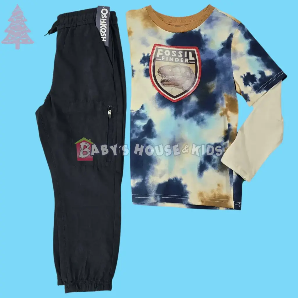 Set Camisa 3d y jogger azul marino ,talla 6