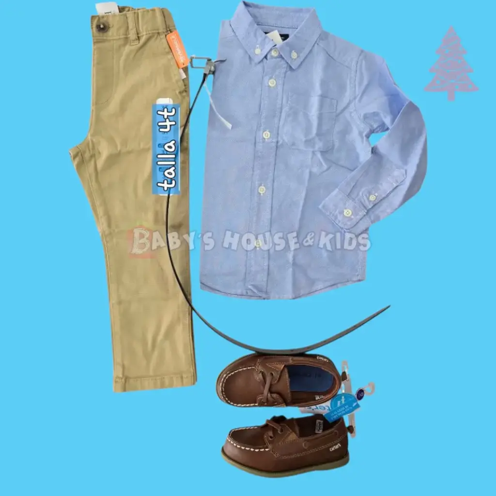 Camisa manga larga y pantalón,talla 4t 