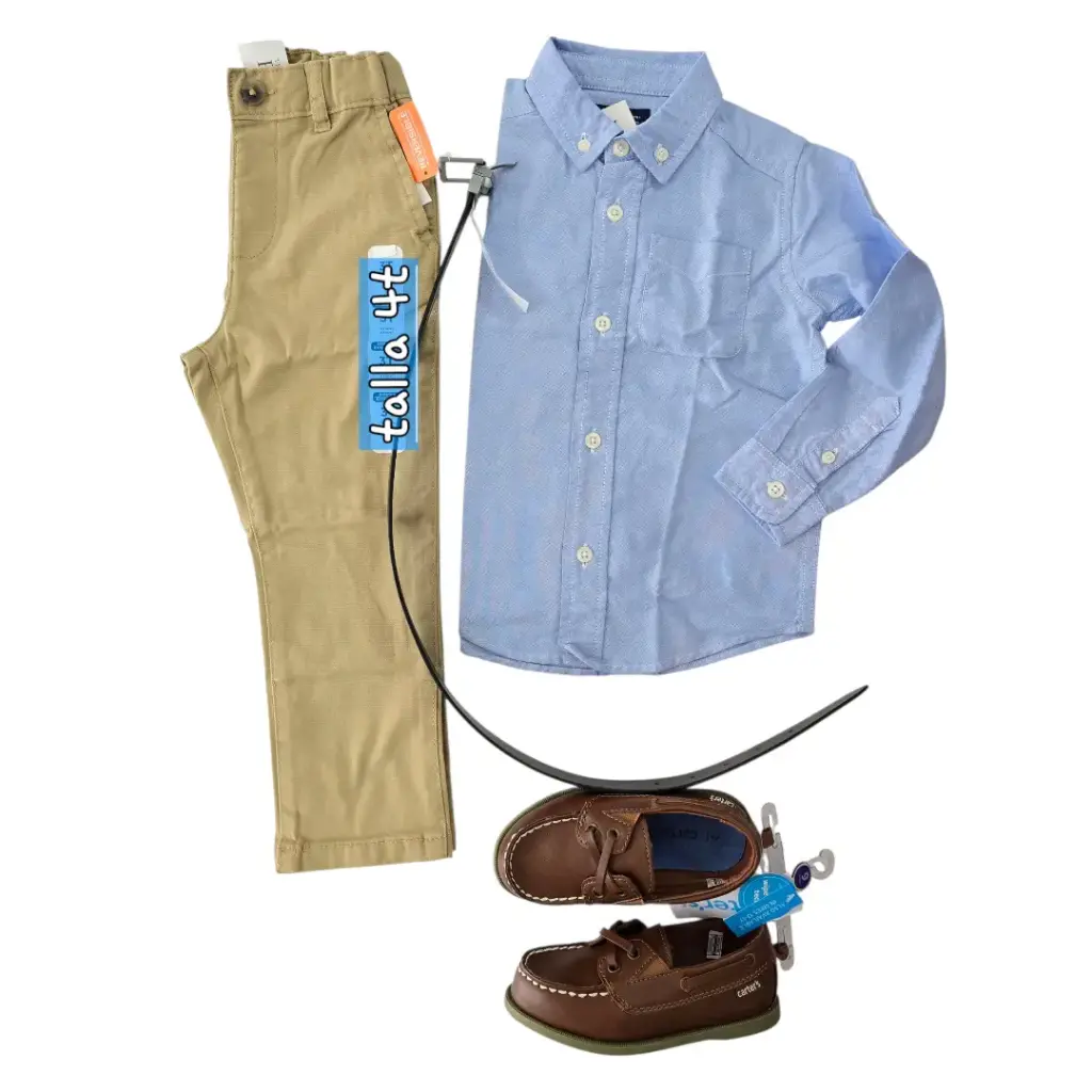 Camisa manga larga y pantalón,talla 4t 