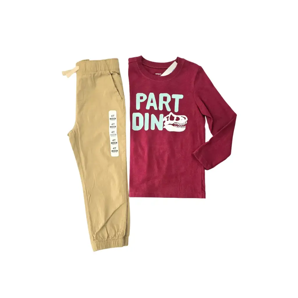 Camisa y Pantalón jogger , talla 4t varón 