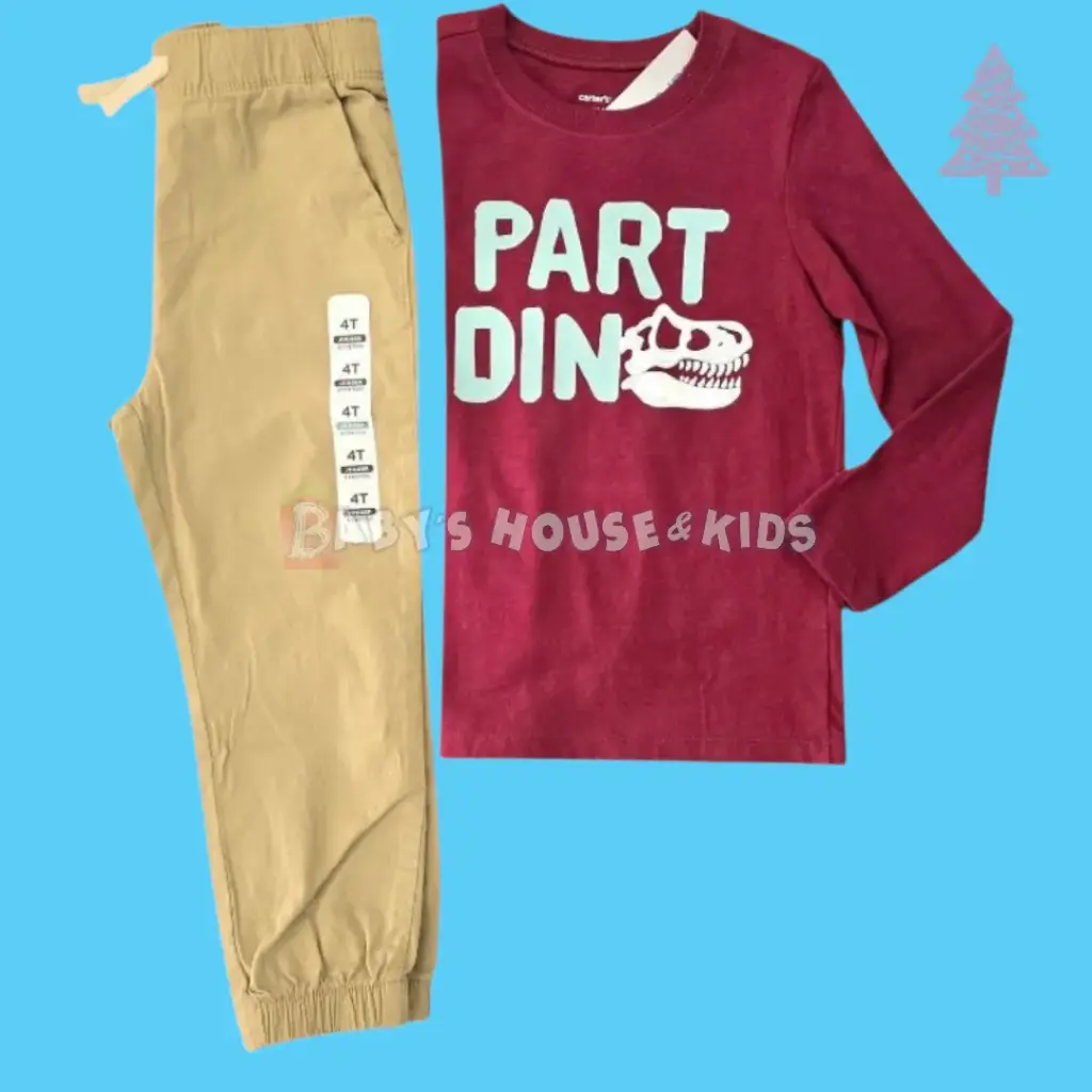 Camiseta 🦖 y Pantalón jogger, talla 4t