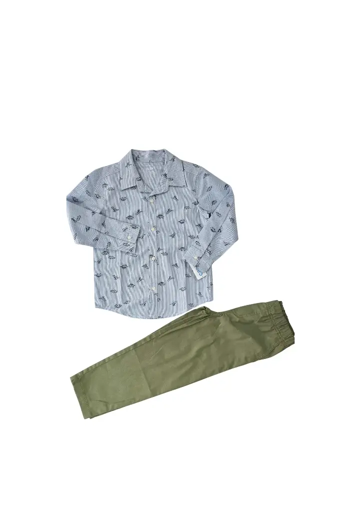 Set Camisa m/l tela delgada y fresca talla 5t