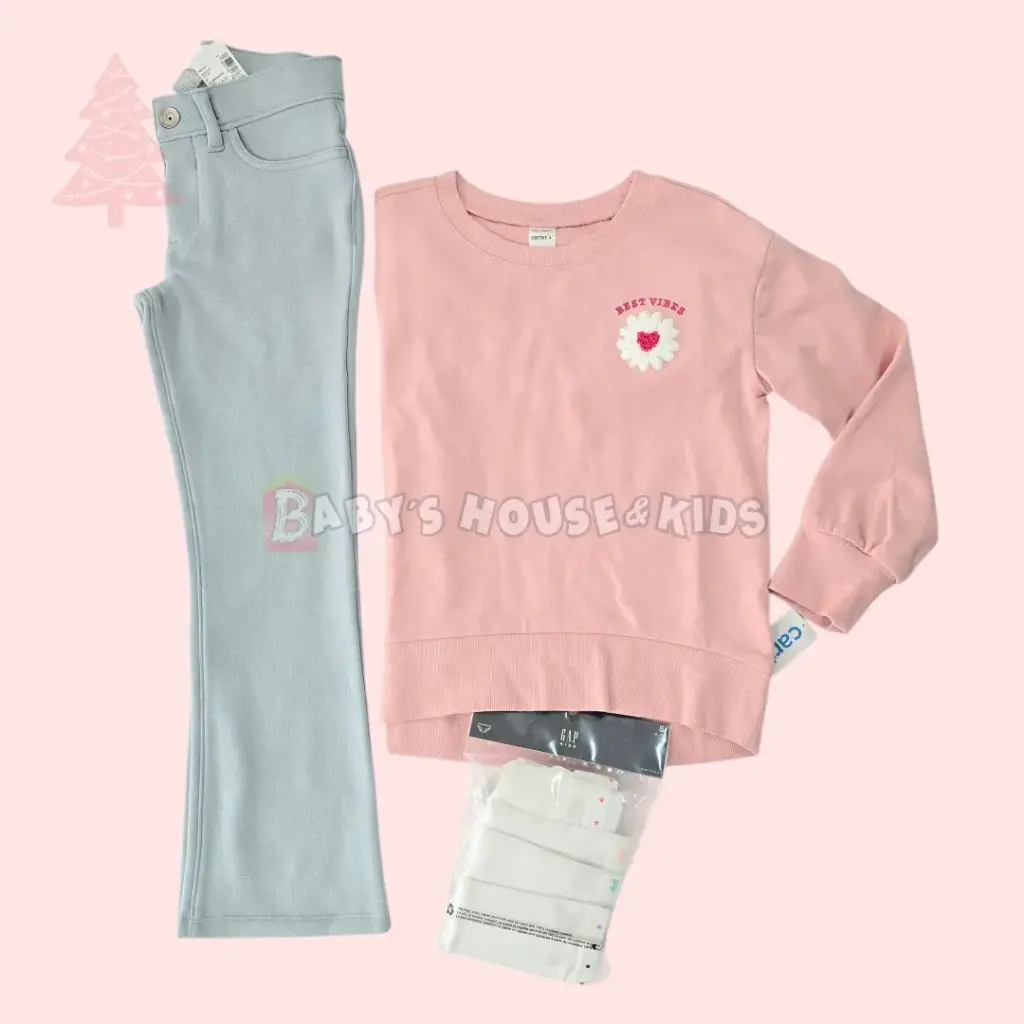 Camisa sweater  de algodón y jeggings, talla 6 