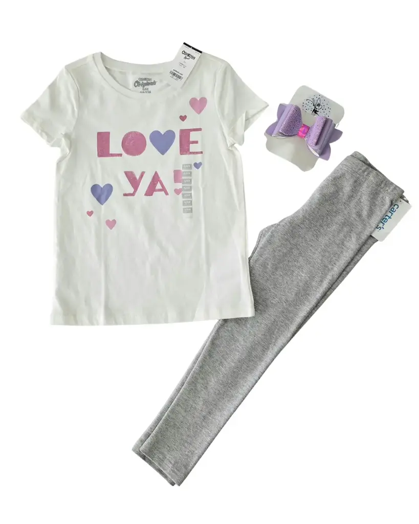 Camiseta y leggin, talla 6 niña