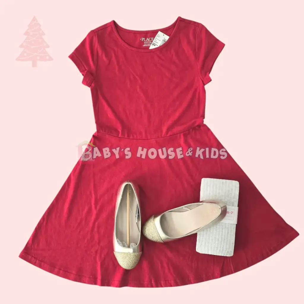 Vestido rojo de algodón, talla 6 