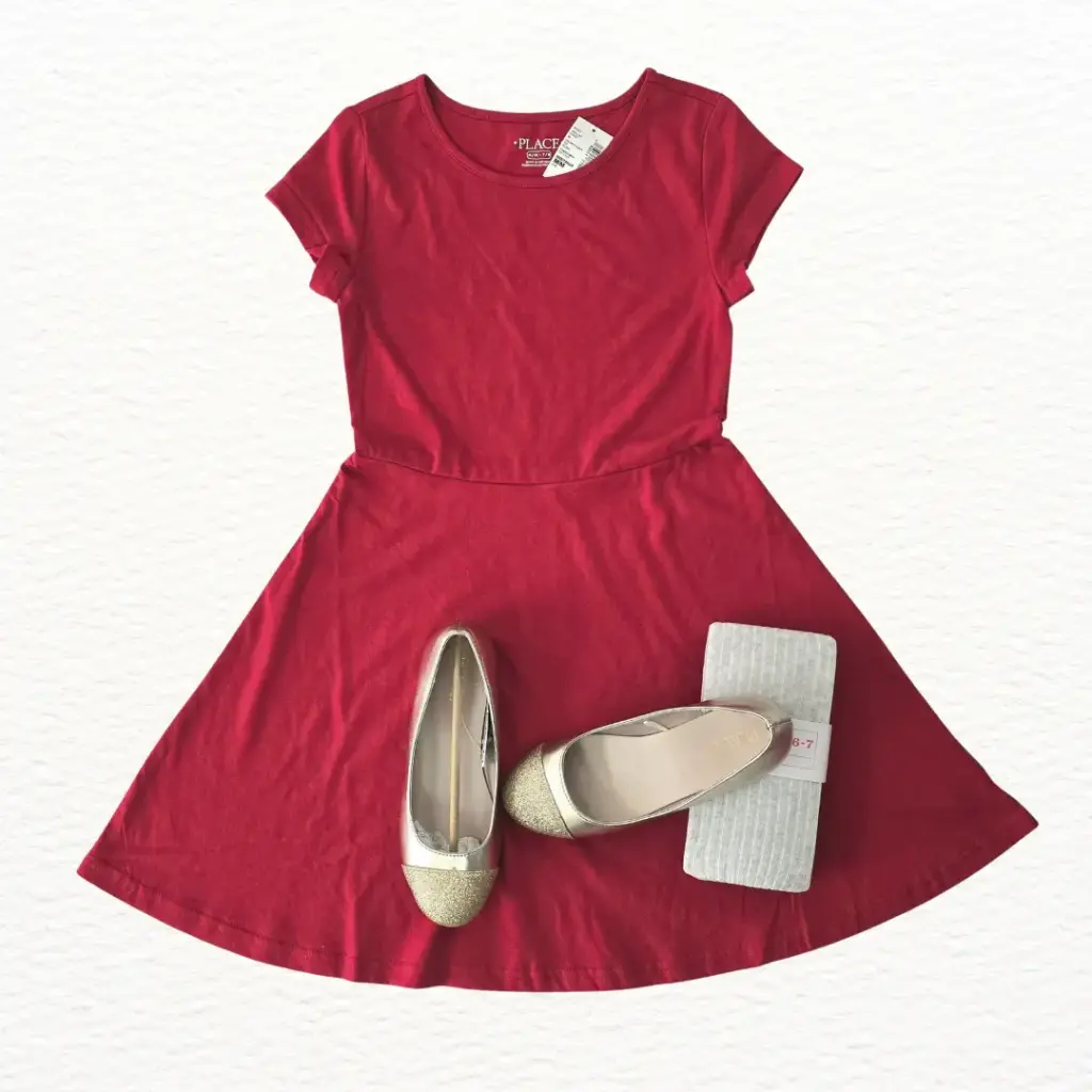 Vestido rojo de algodón, talla 6 