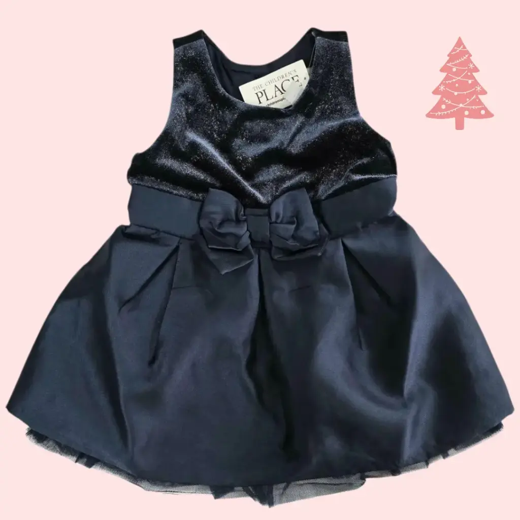 Vestido azul marino formal, talla12 meses
