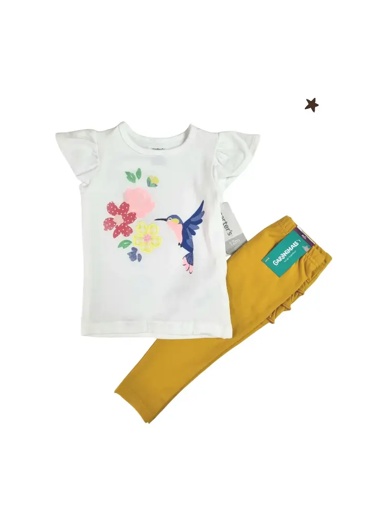 Set camiseta y leggin talla 12 meses de niña