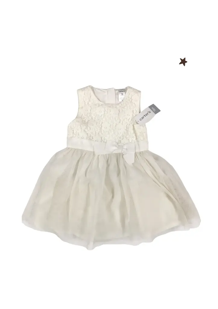 Vestido color Ivory talla 18 meses niña