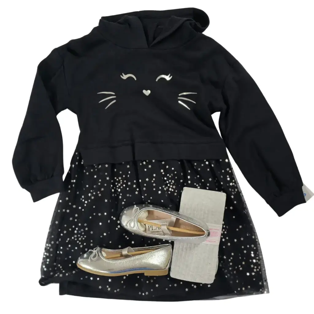 Vestido camisa sweater y gorro, talla 2t