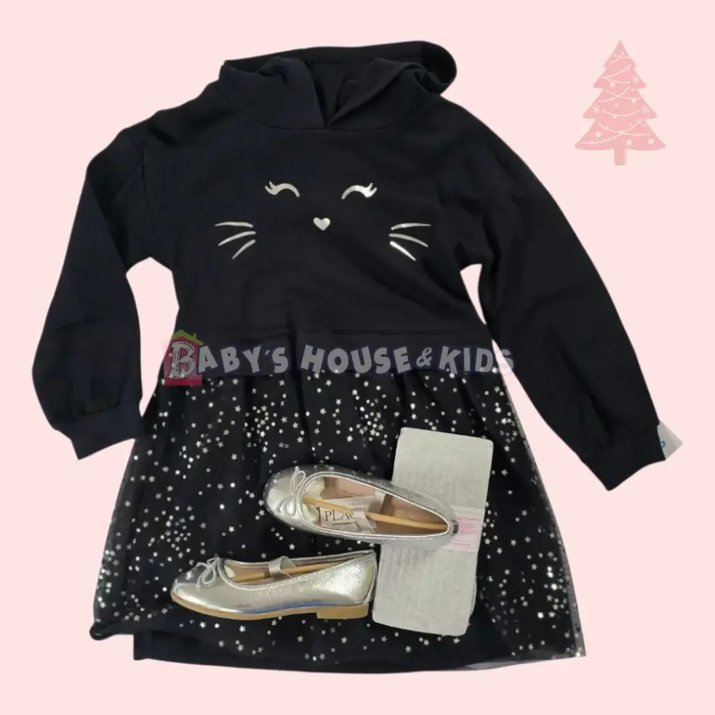 Vestido camisa sweater y gorro, talla 2t