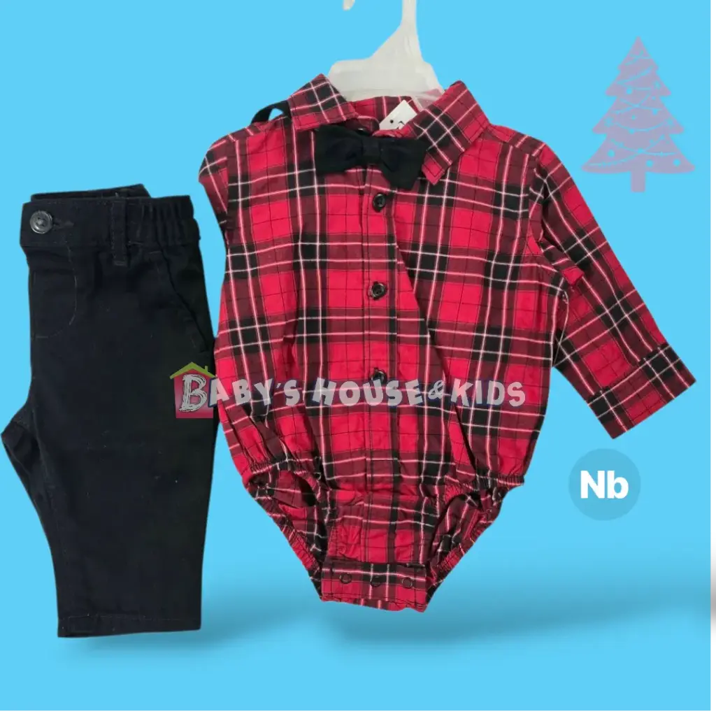 Set Formal con corbatín  recién nacido talla 0-3 meses