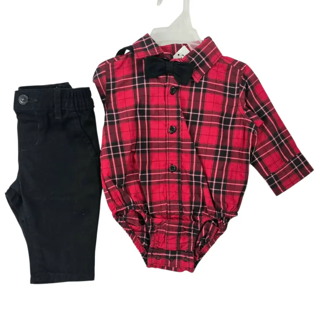 Set Formal con corbatín  recién nacido talla 0-3 meses