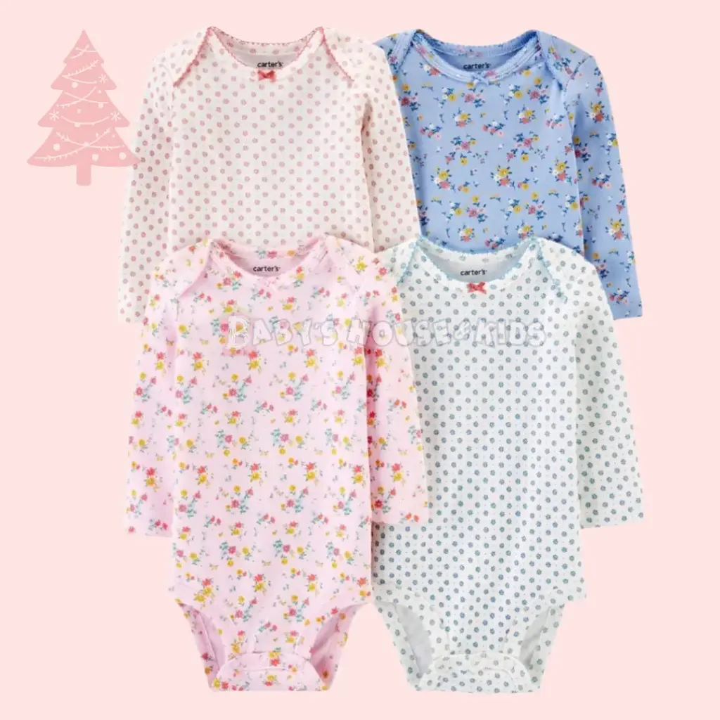 Set 4 Mamelucos manga larga, talla 24 meses 