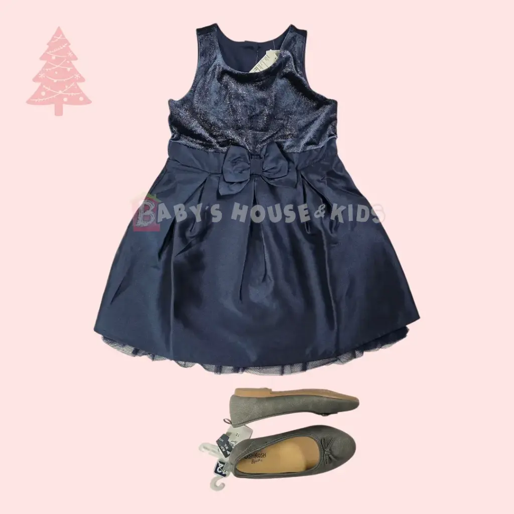 Vestido para fiesta color azul marino talla 2t 