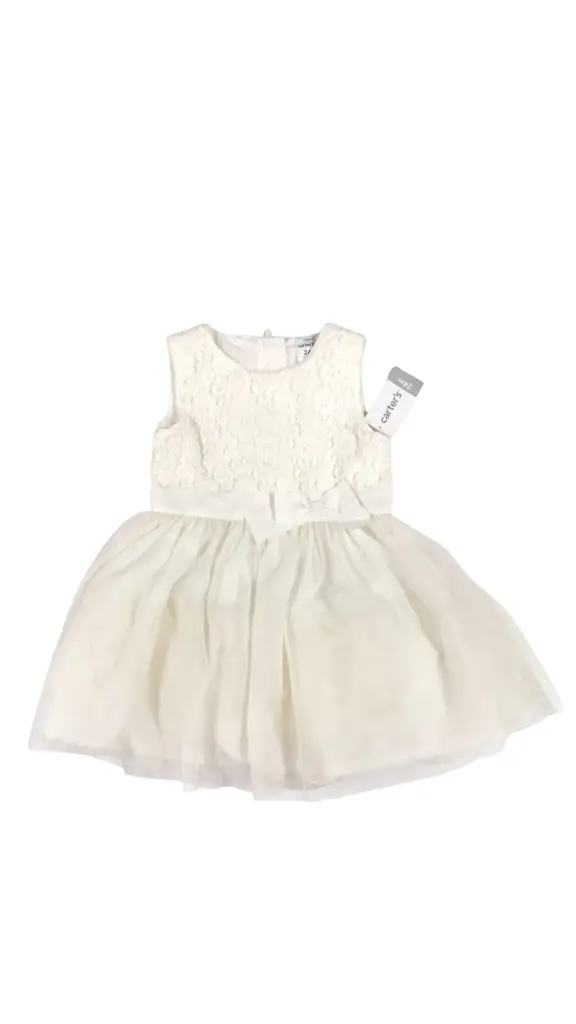 Vestido color Ivory talla 24 meses