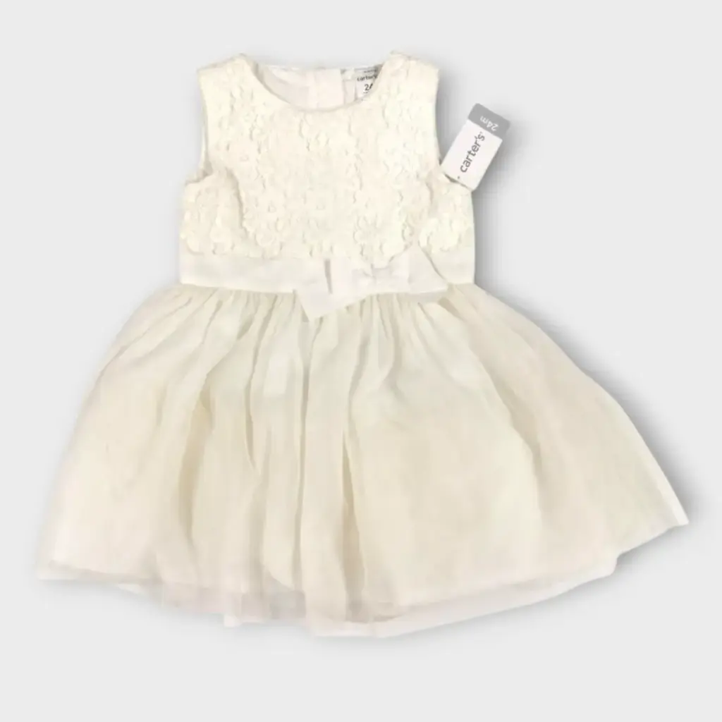 Vestido color Ivory talla 24 meses