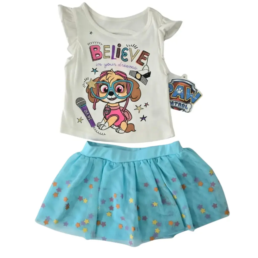 Blusa con falda paw patrol, talla 2t 
