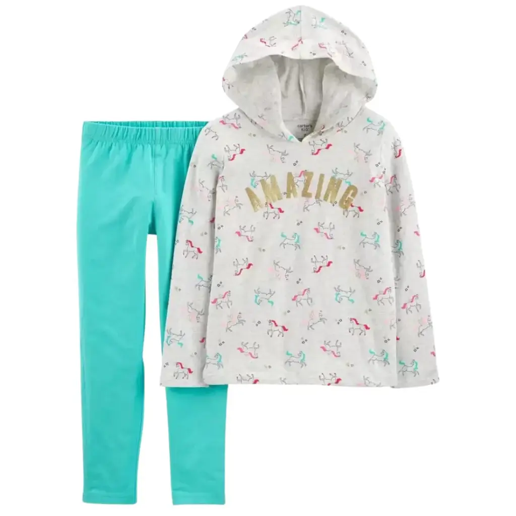 Camisa tipo hoodie y legging, talla 7 