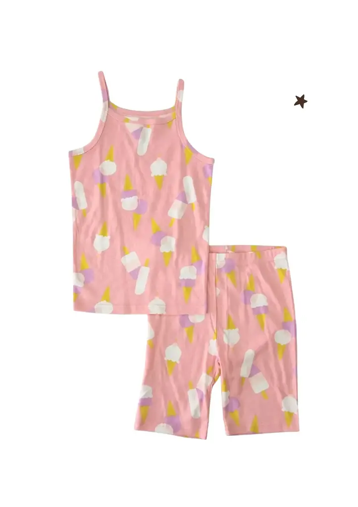 Pijama escotada y de short talla 8