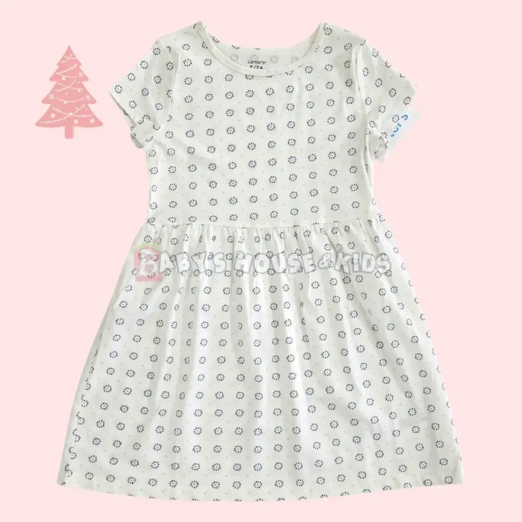 Vestido manga corta de algodón, talla 8