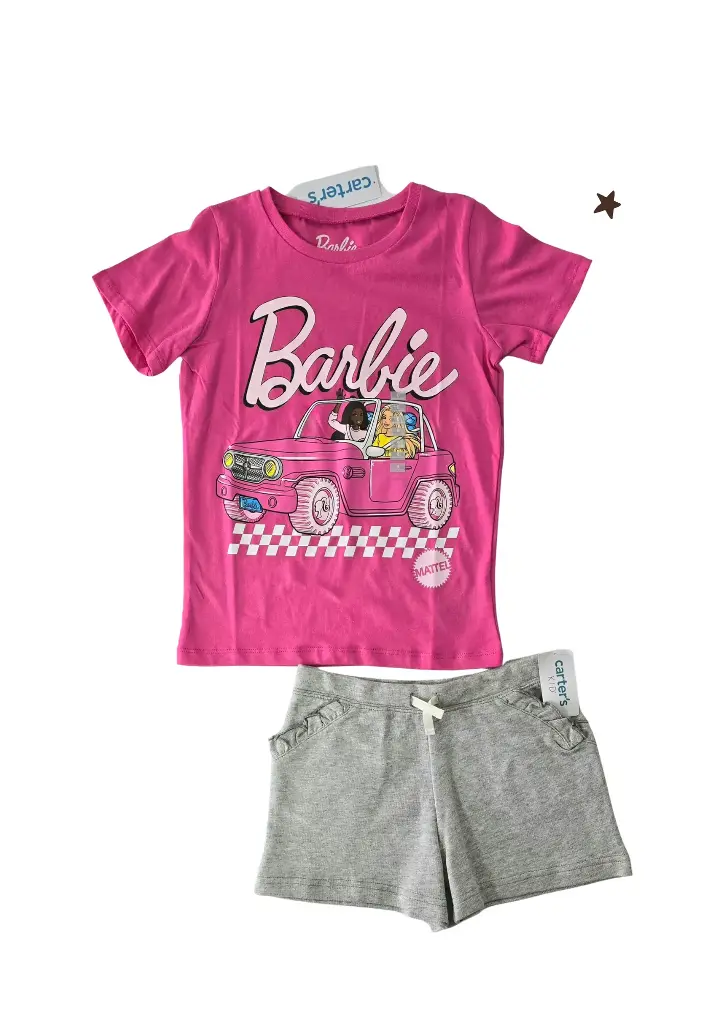 Camiseta barbie y short talla 8 