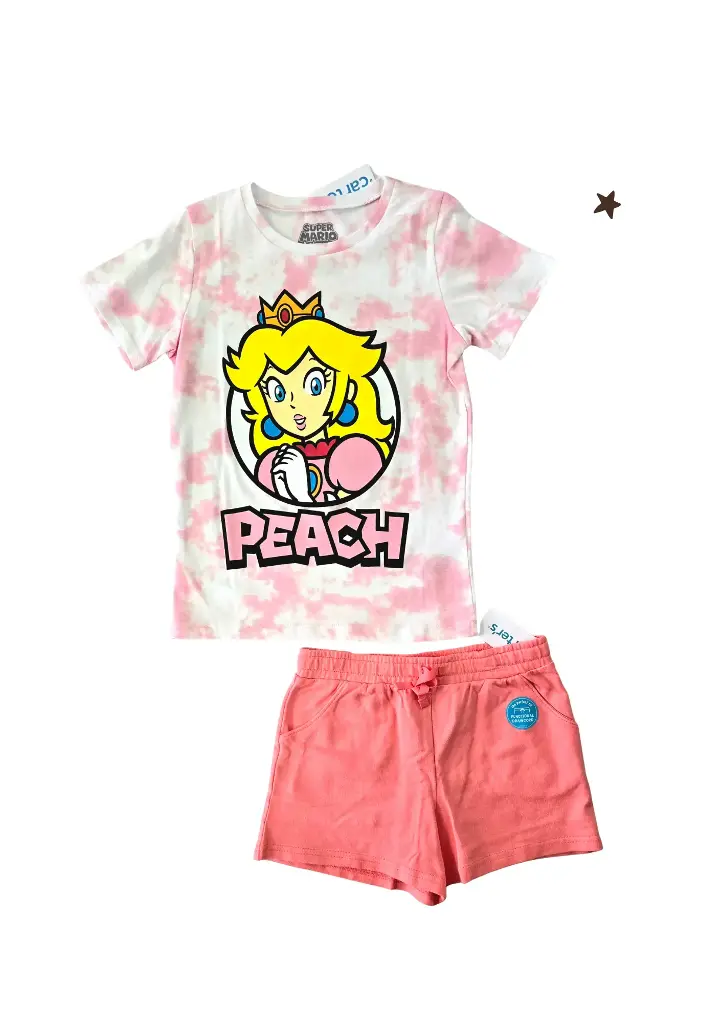 Camiseta Peach y short talla 8