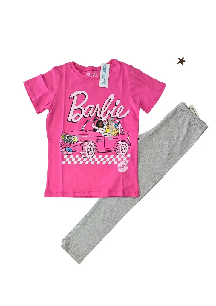 Camisa Peach y leggings, talla 8 niña