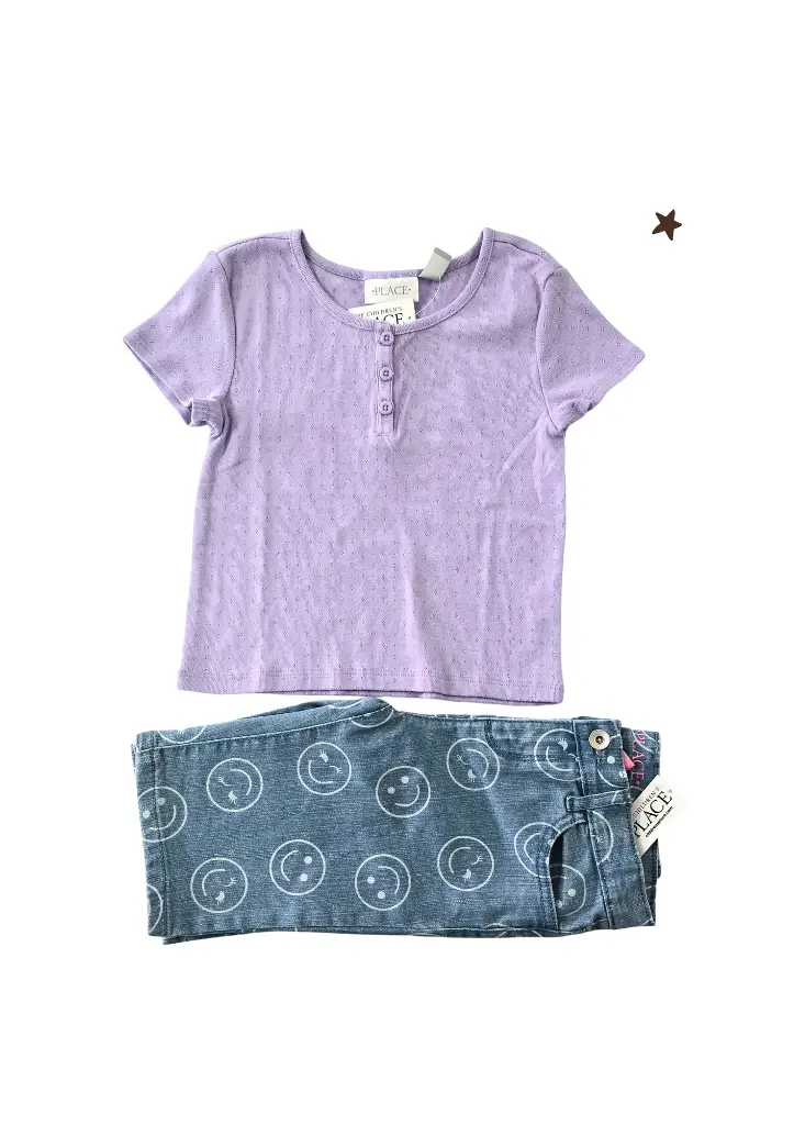 Blusa y short Jean largo, talla 8 niña