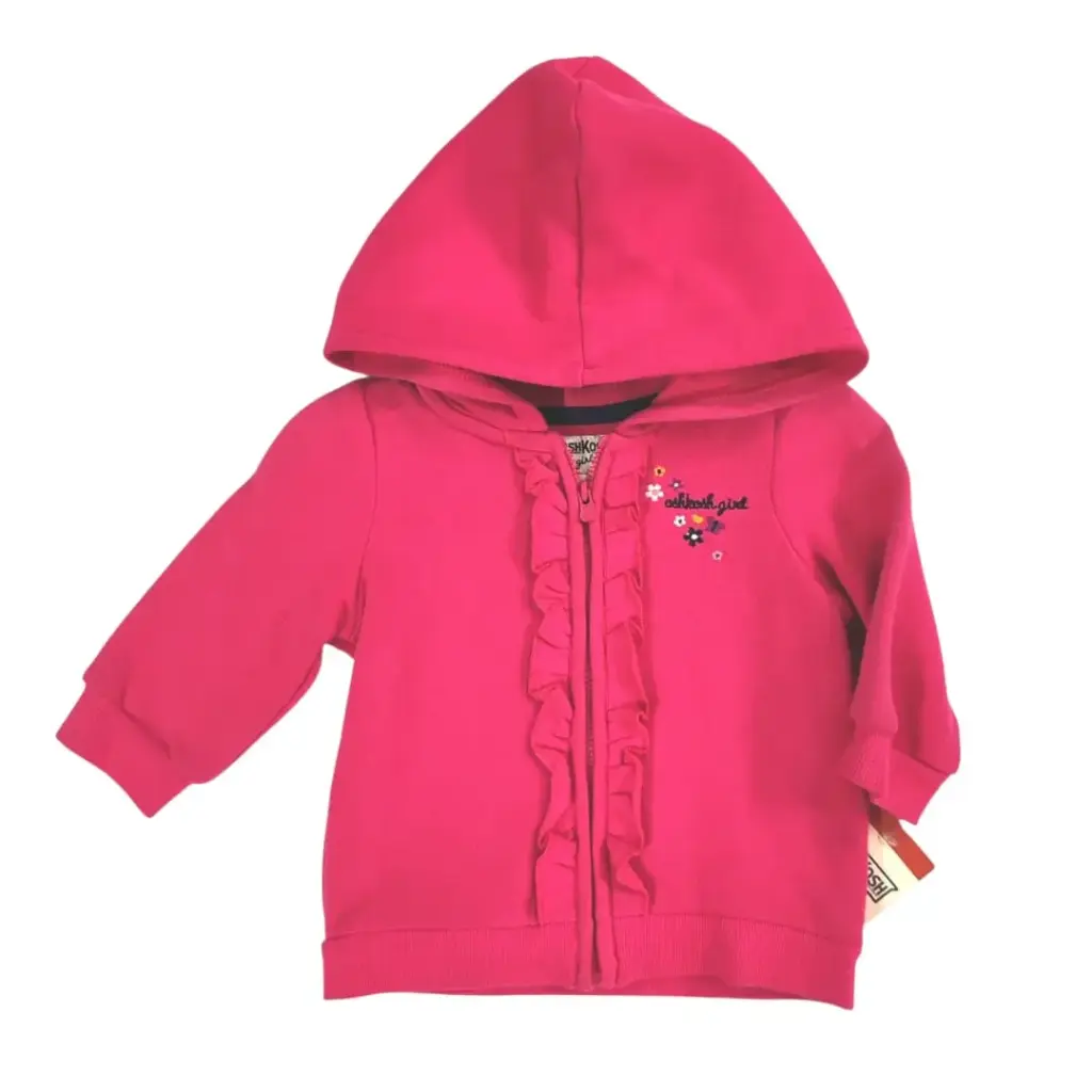Chumpa fucsia con zipper, talla 18 meses