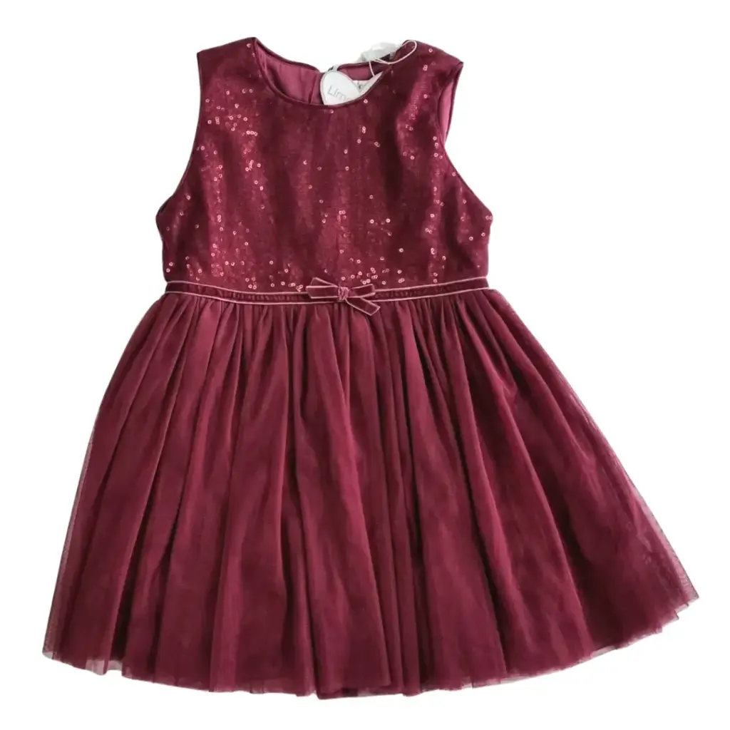 Vestido ocre con lentejuelas y tutú, talla 8 