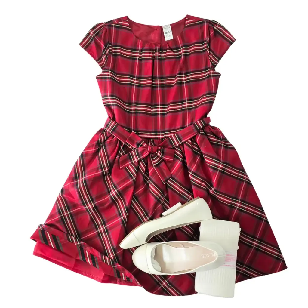 Vestido cuadriculado, talla 10