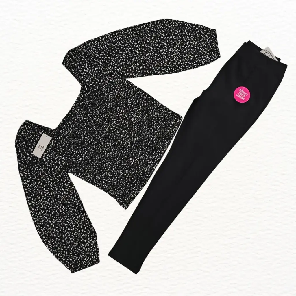 Blusa y Jeggings color negro, talla 12 