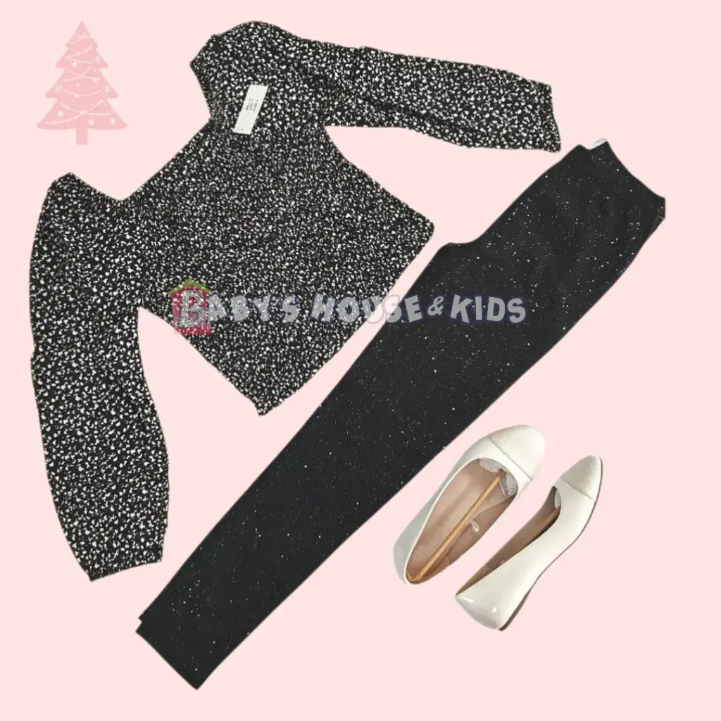 Blusa y Jeggings color negro, talla 12 