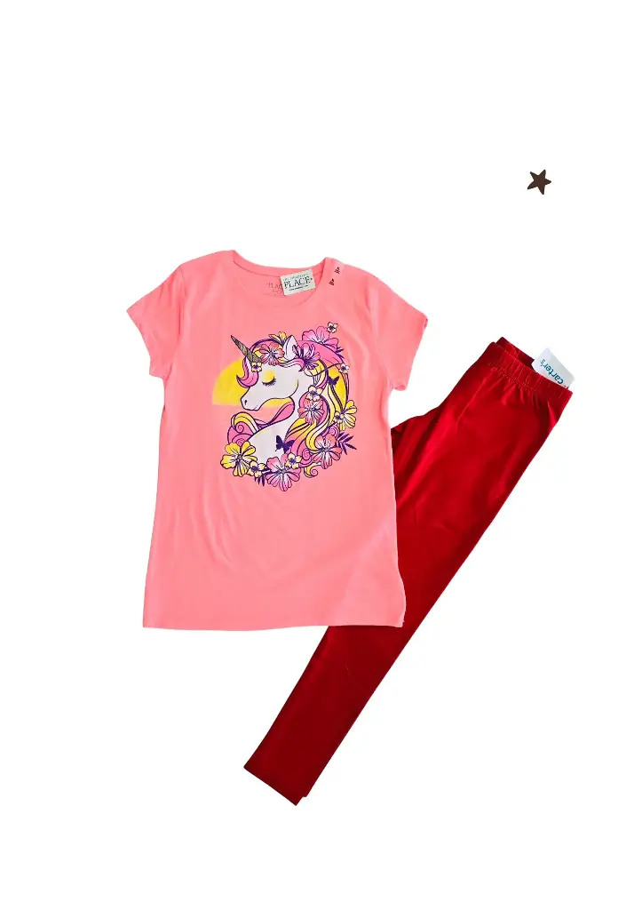 Camiseta y leggin color rojo talla 14 